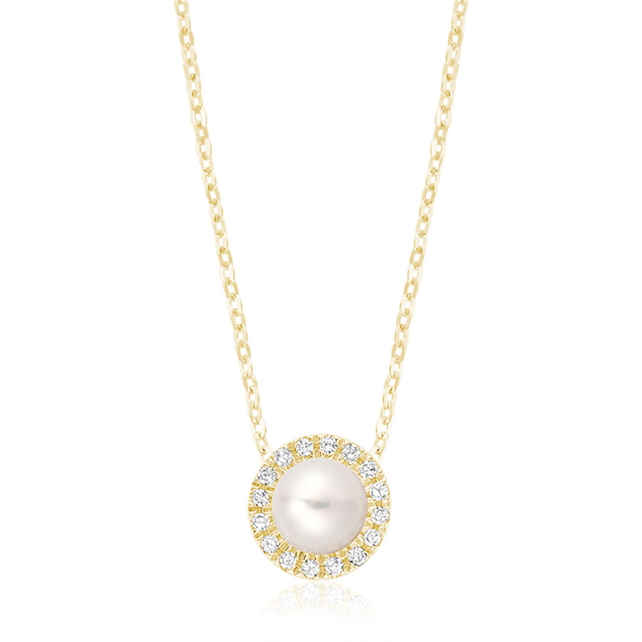 10k Gold Diamond & Pearl Necklace