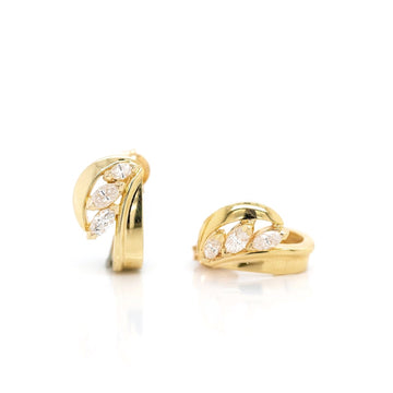 14k Yellow Gold Marquise Earrings