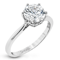 18k White Gold Six Prong Engagement Ring