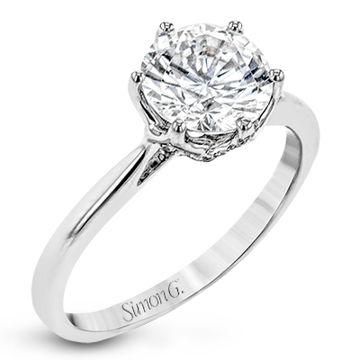 18k White Gold Six Prong Engagement Ring