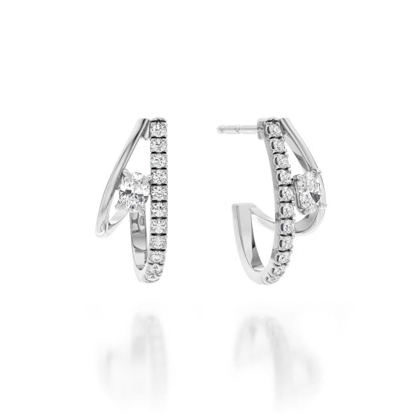 Lab Diamond J-Hook Studs