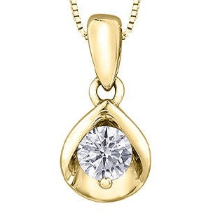 10K White Gold Diamond Teardrop Necklace