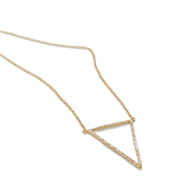 14k Yellow Gold Triangle Diamond Necklace