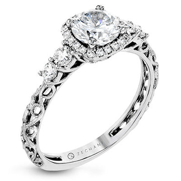 Zeghani 14k Halo Engagement Ring