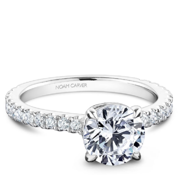 Noam Carver Engagement Ring White Gold Round Halo