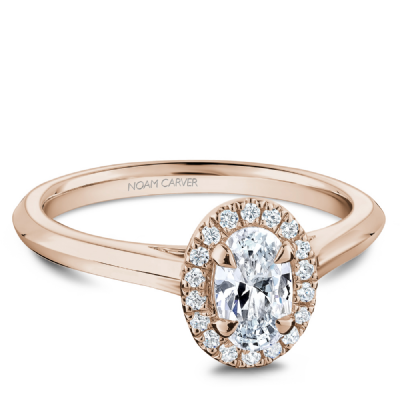 Noam Carver Oval-Cut Diamond with Halo Engagement Ring