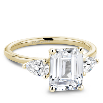 Noam Carver Three-stone Emerald Engagement Ring