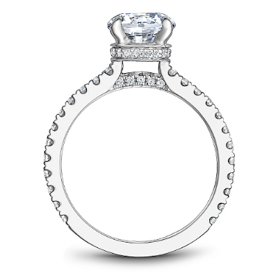 Noam Carver Engagement Ring White Gold Round Halo