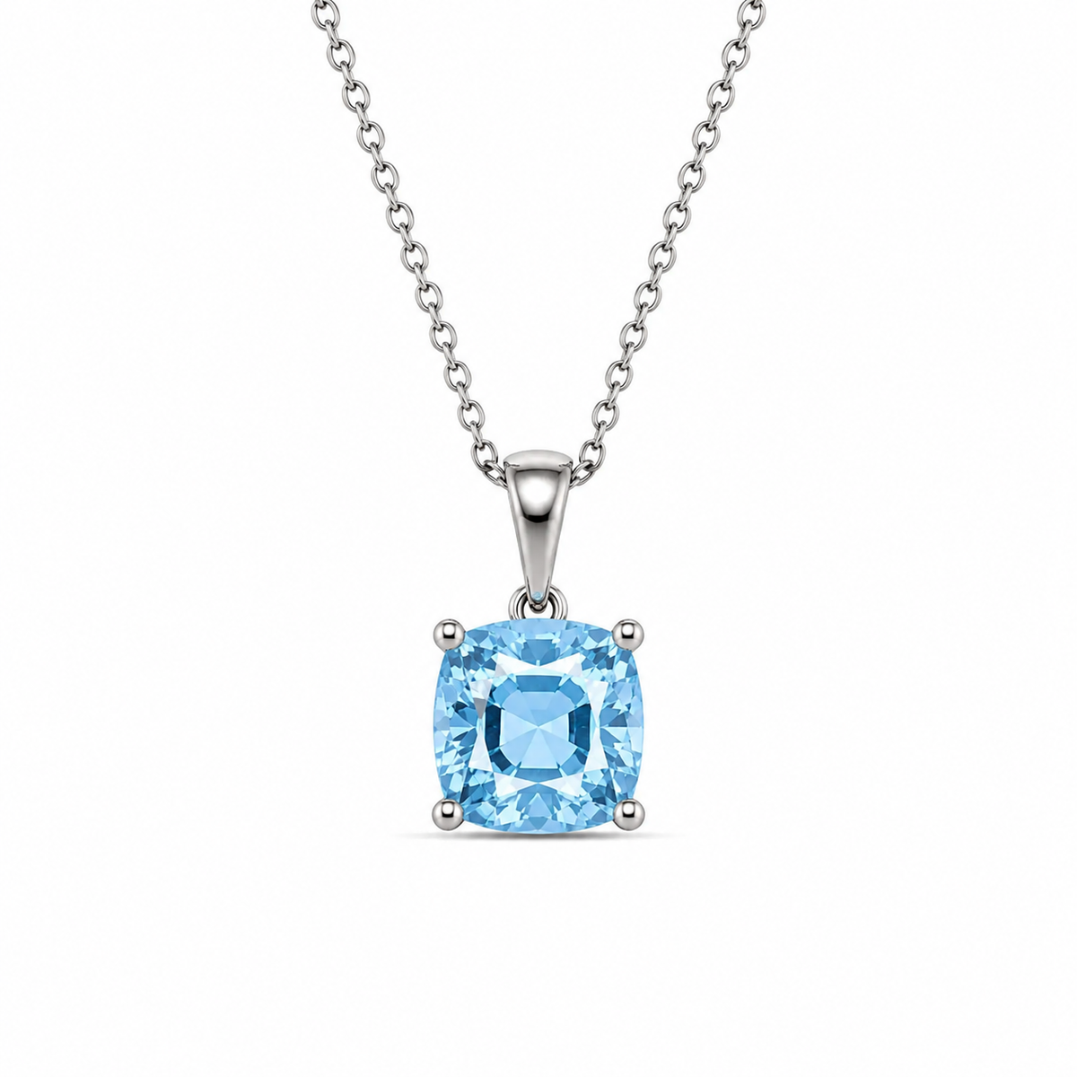Cushion Cut Birthstone Necklace