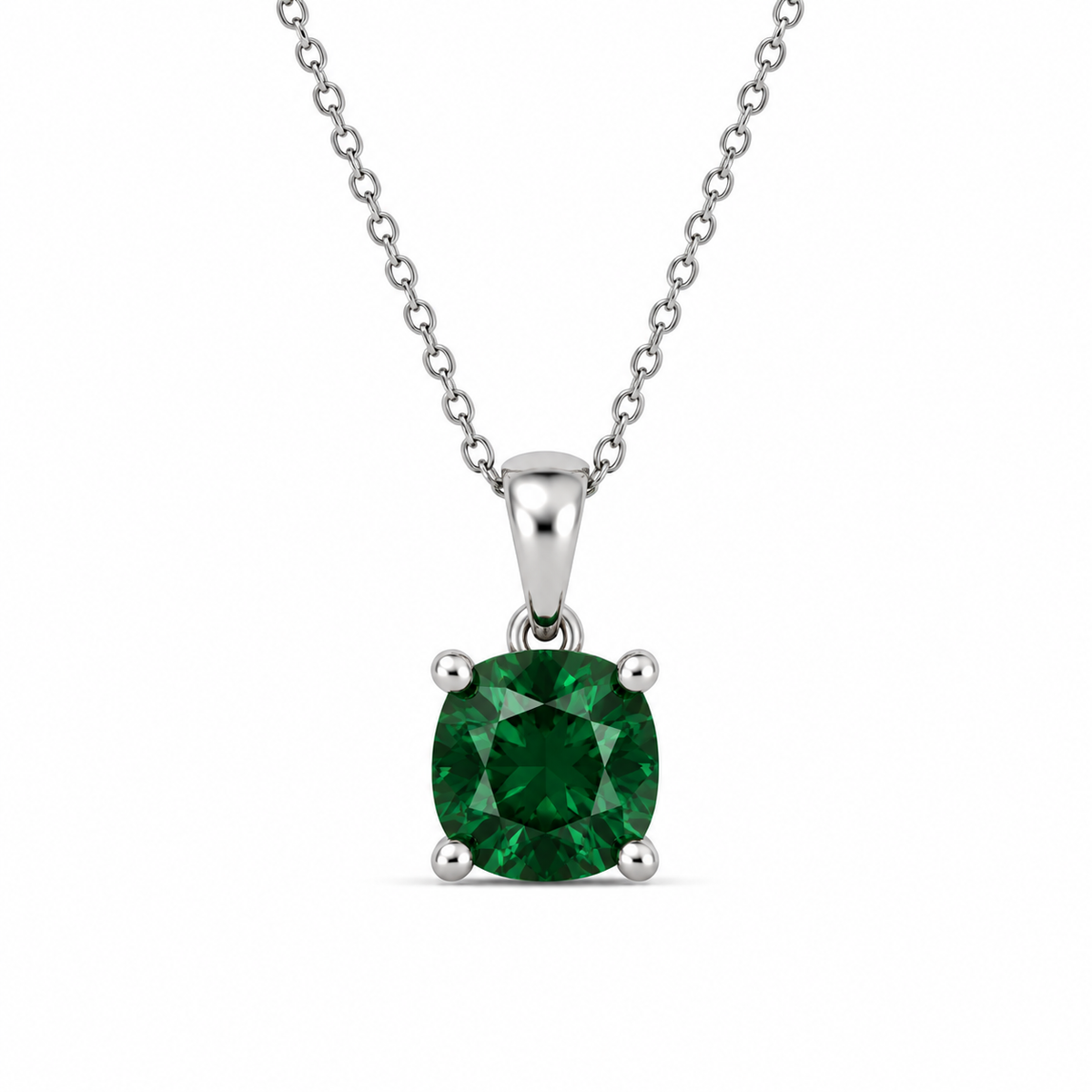Cushion Cut Birthstone Necklace