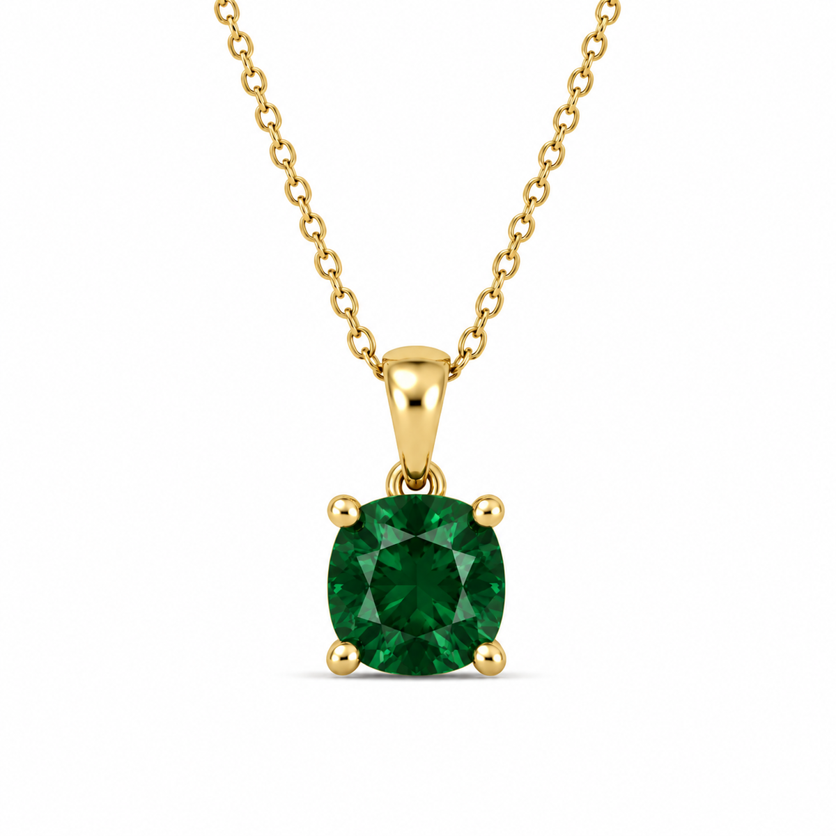 Cushion Cut Birthstone Necklace