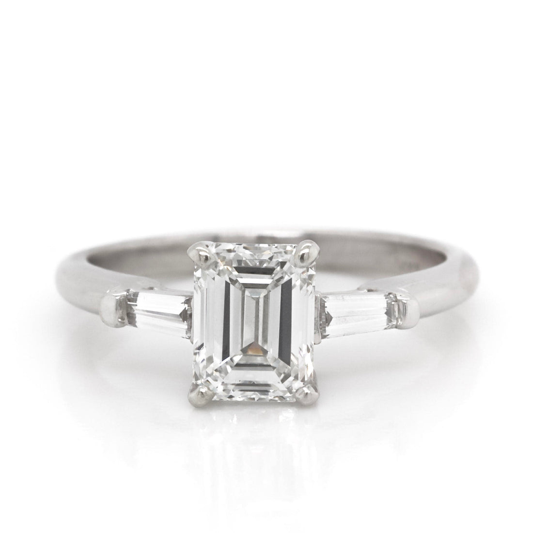 14k White Gold 1.51 Emerald Forever Mark Diamond Engagement Ring