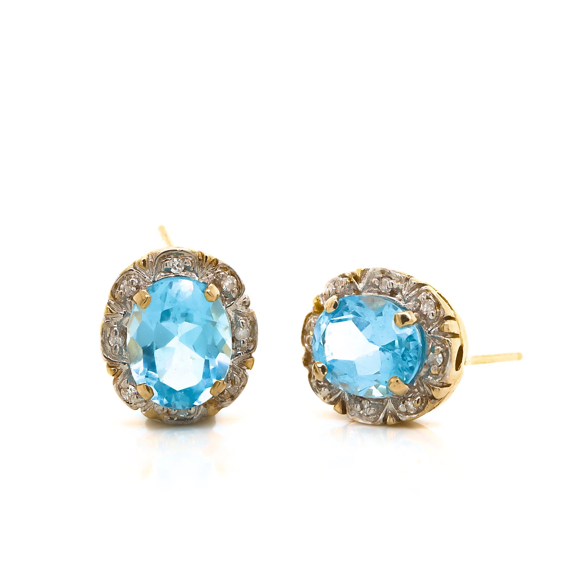 Blue Topaz Stud Earrings