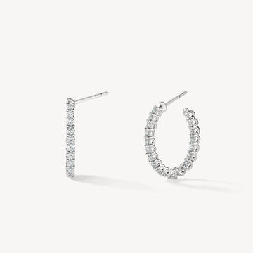 Signature Oval Diamond Hoops