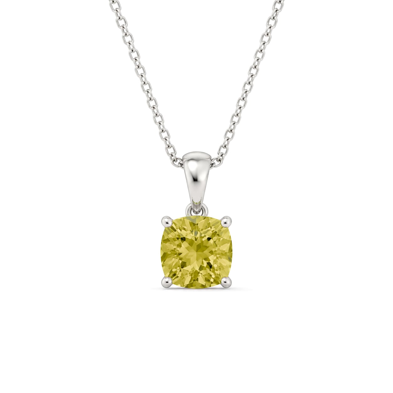 Cushion Cut Birthstone Necklace