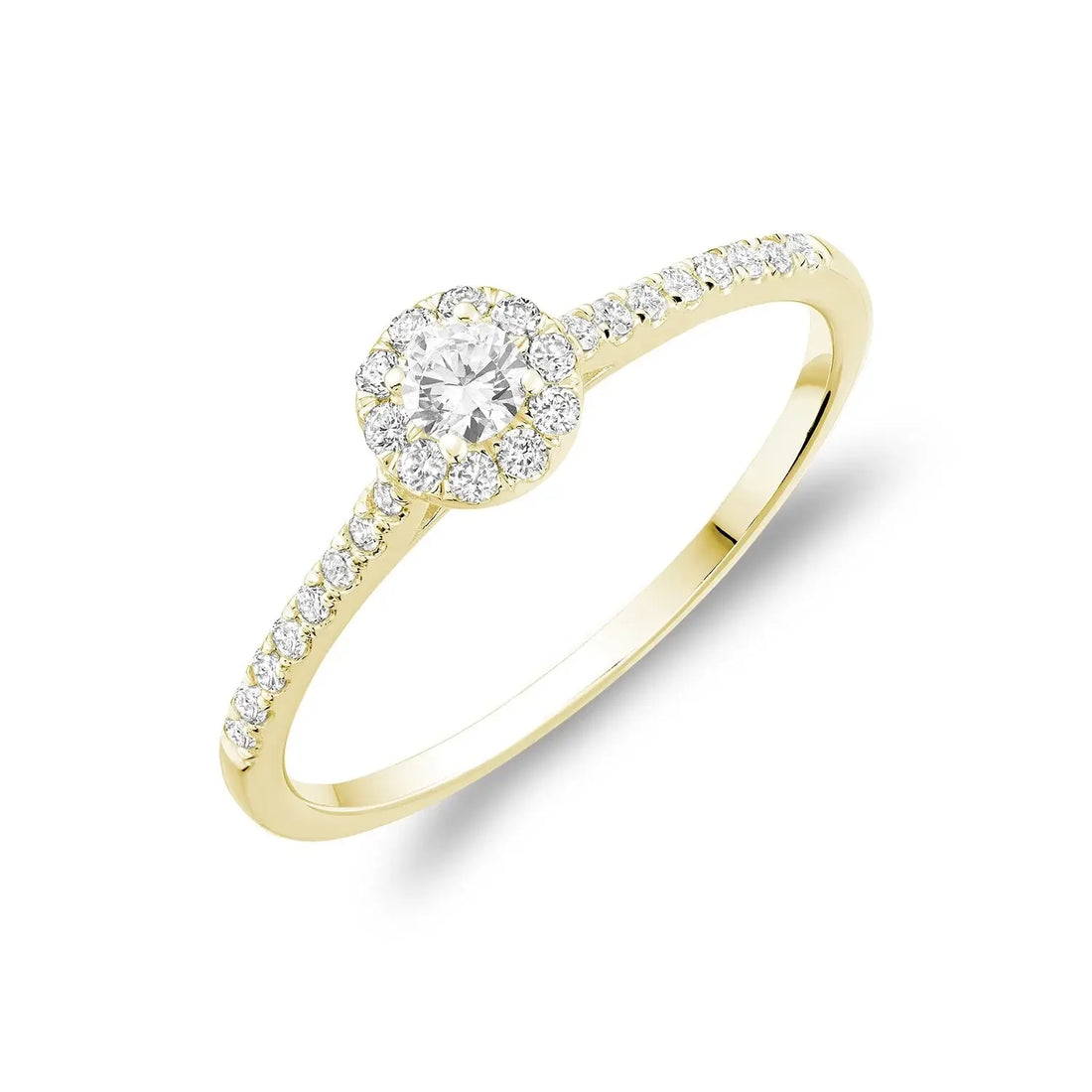 10K Gold Round Diamond Halo Ring