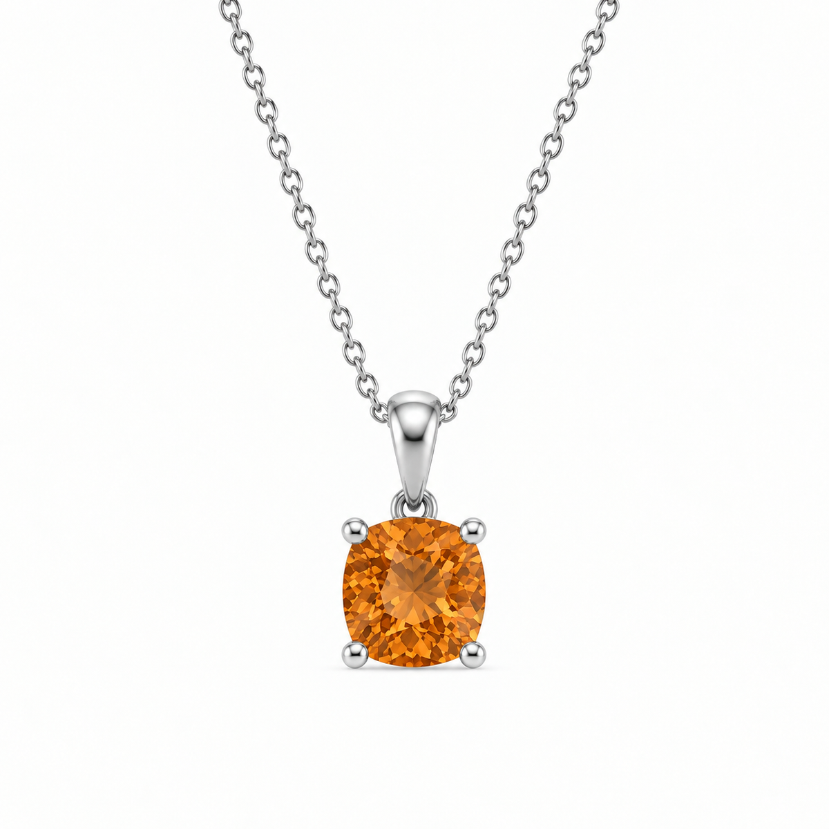 Cushion Cut Birthstone Necklace