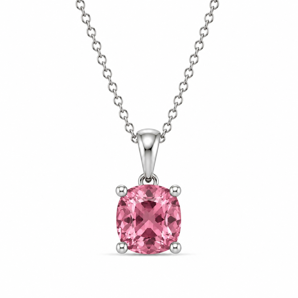 Cushion Cut Birthstone Necklace