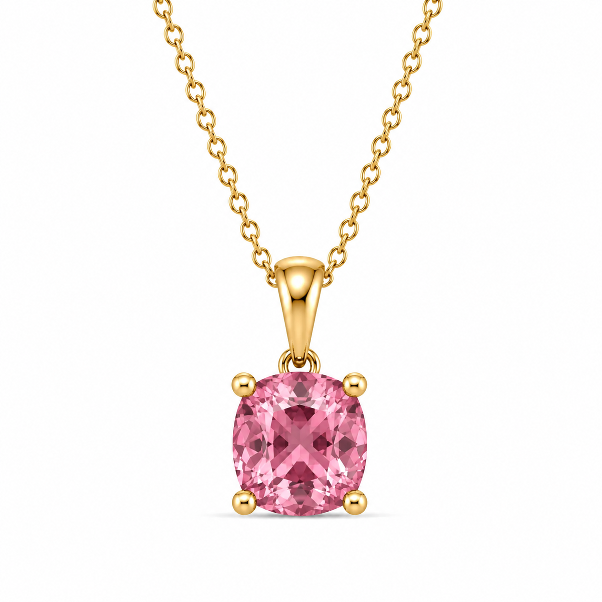 Cushion Cut Birthstone Necklace