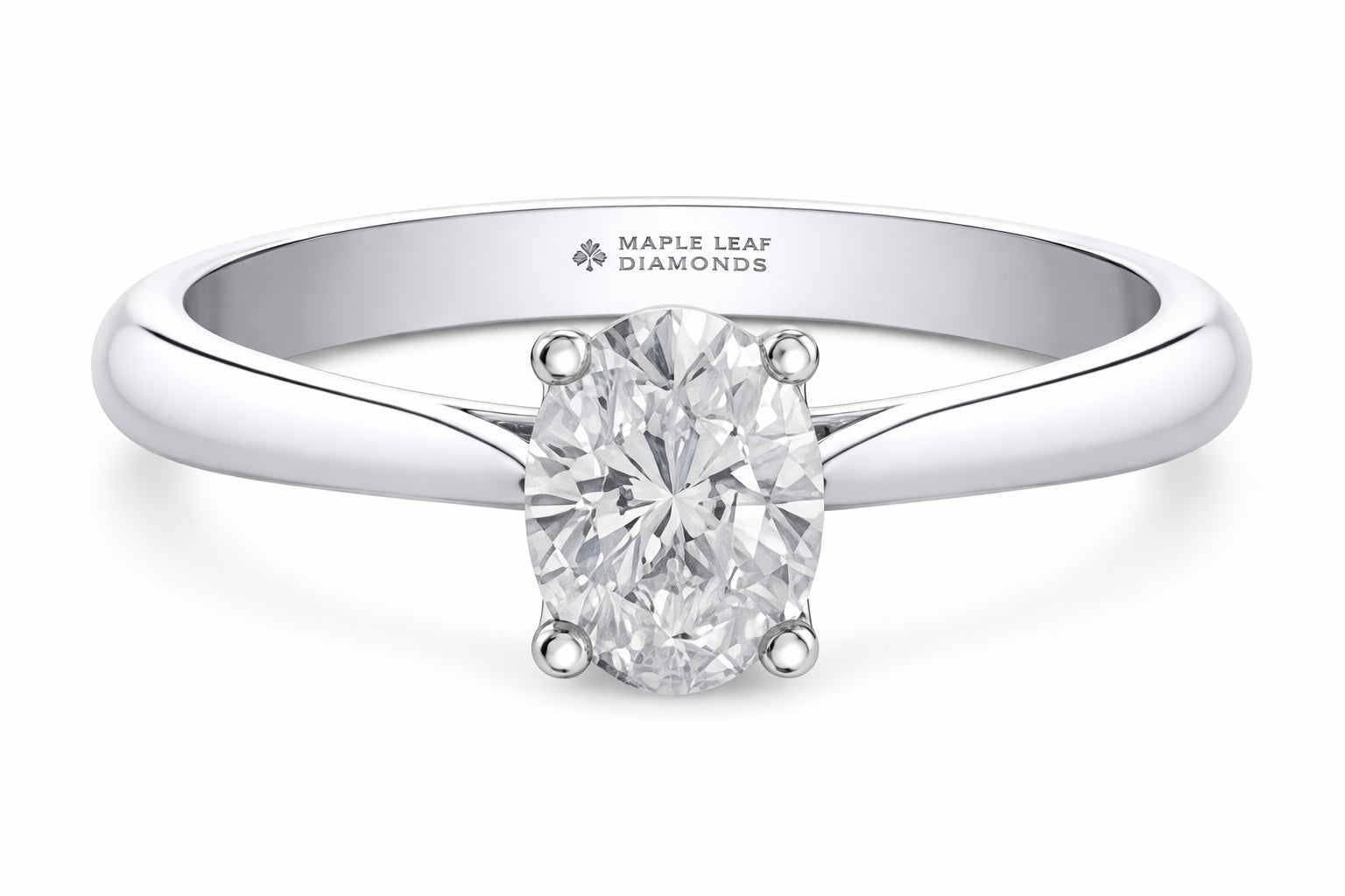 Oval Diamond Cathedral Solitaire Engagement Ring