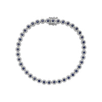 14k White Gold Gemstone & Diamond Bracelet