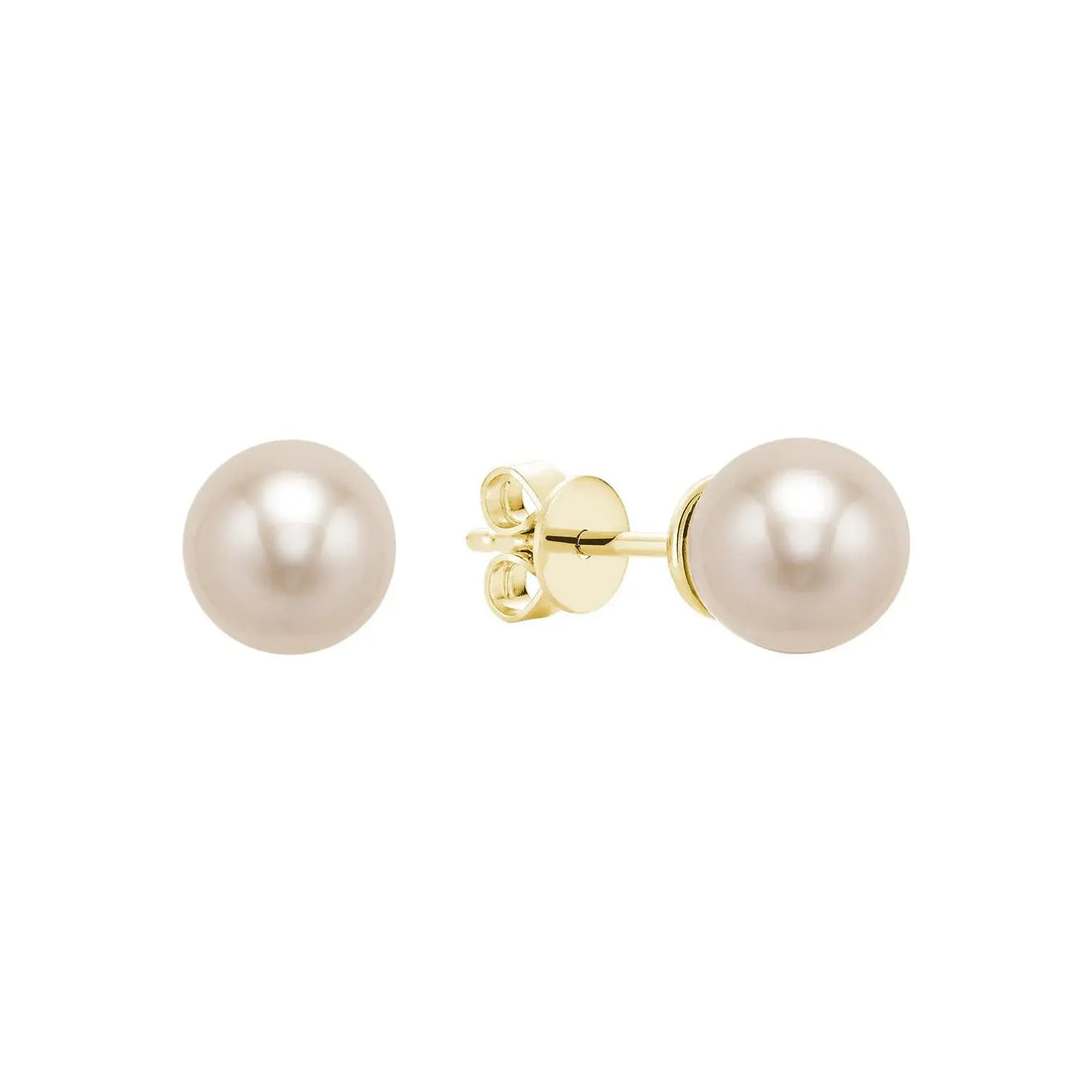 10k Yellow Gold Pearl Studs