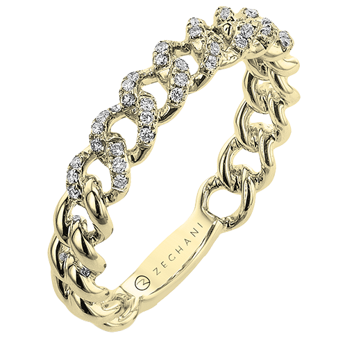 14k Gold Diamond Chain Ring