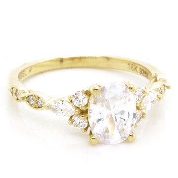 Vintage Oval Diamond Engagement Ring