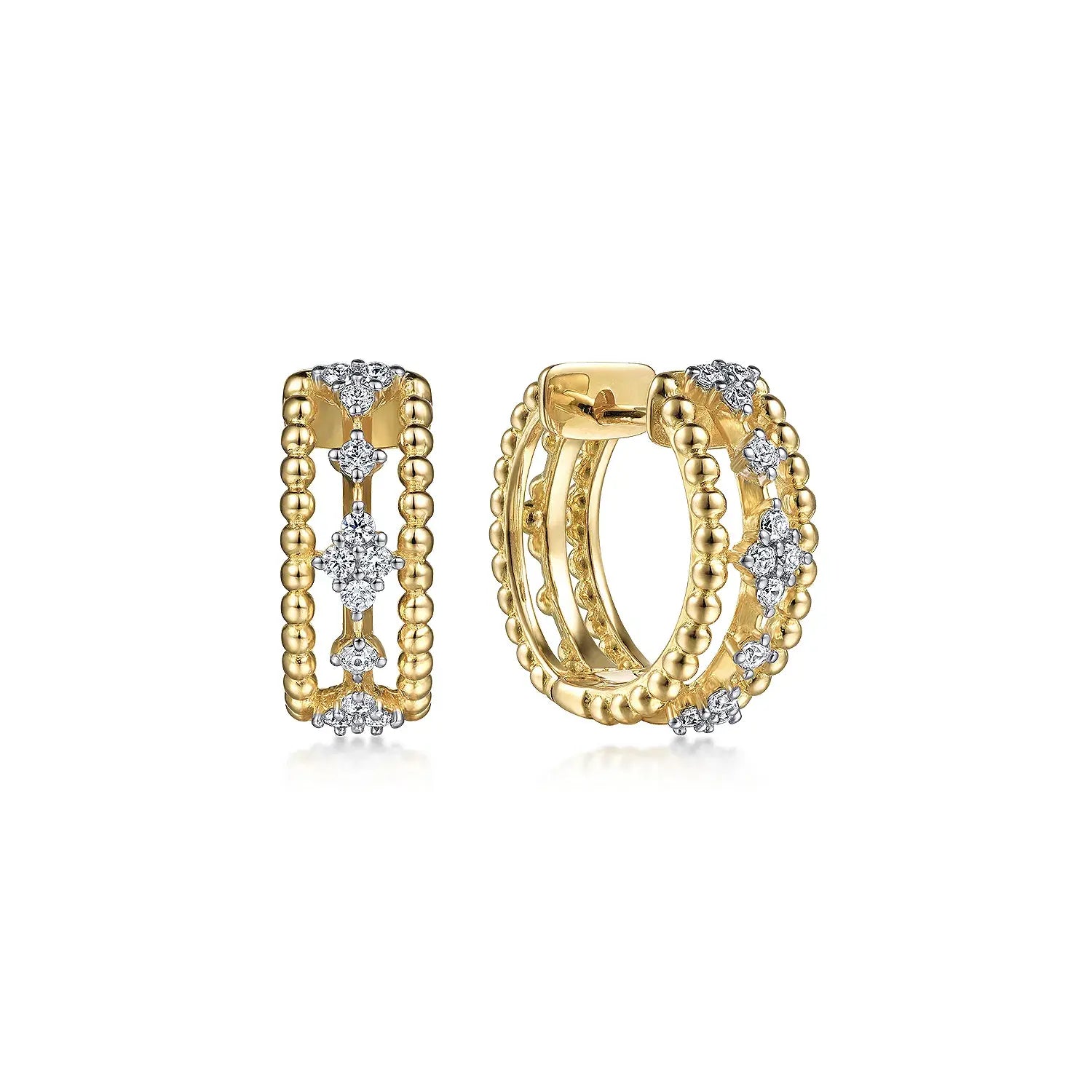 Diamond Two-Tone Huggie