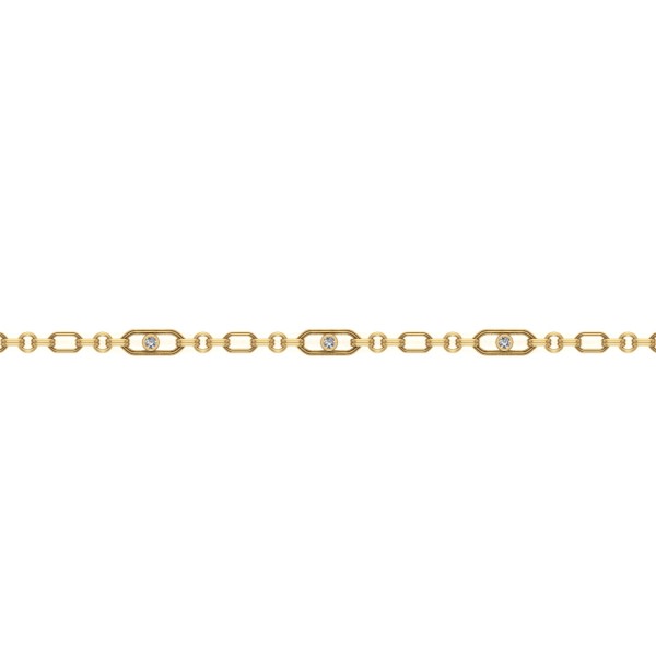Lab Diamond Frosted & High Polished Paperclip Bracelet
