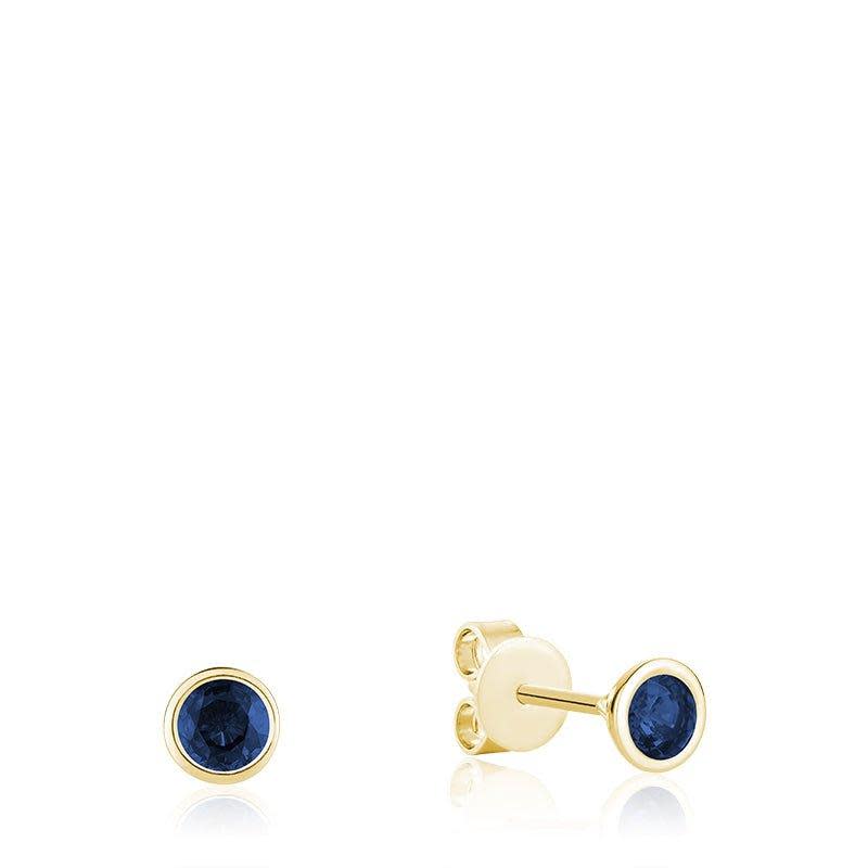 10K Gold Gemstone Bezel Set Earrings