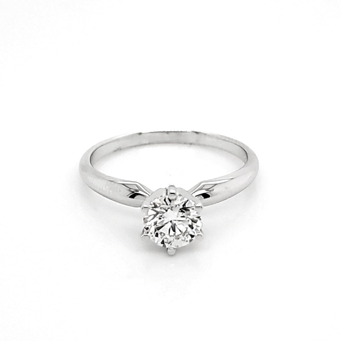 Royal Created 14k White Gold 0.70 Round Diamond Solitaire Engagement Ring