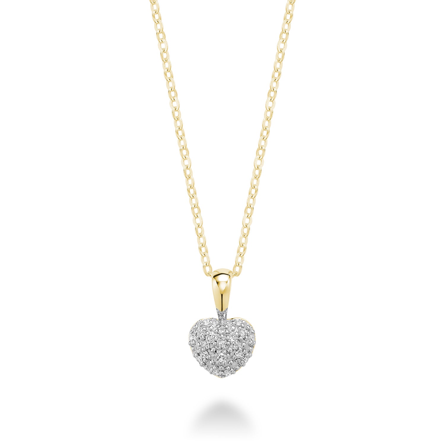 10k Gold Heart Pave Diamond Necklace