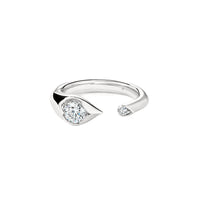 18K Gold LU Open Diamond Droplet Ring