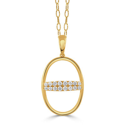 18K Yellow Gold Diamond Equestrian Necklace