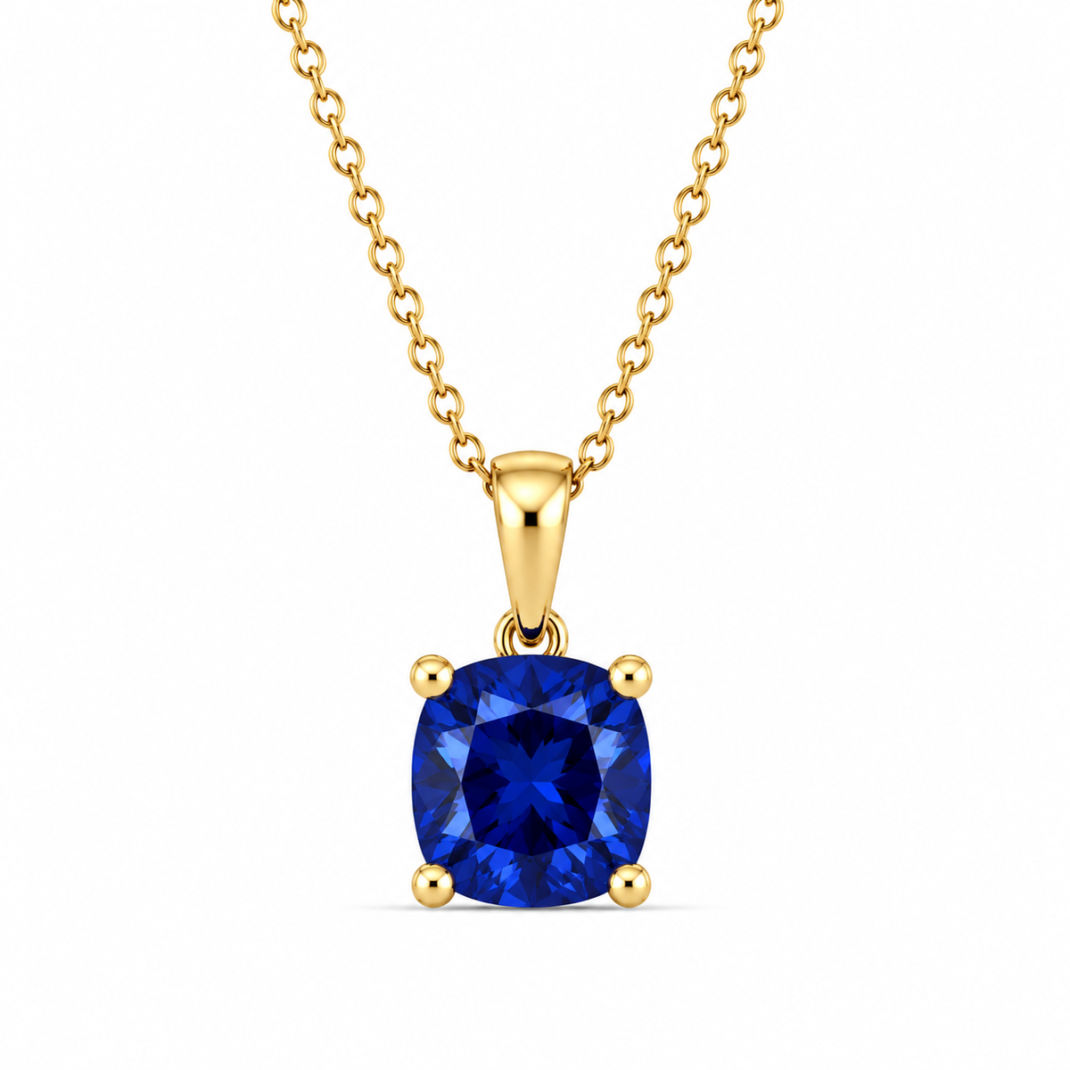 Cushion Cut Birthstone Necklace