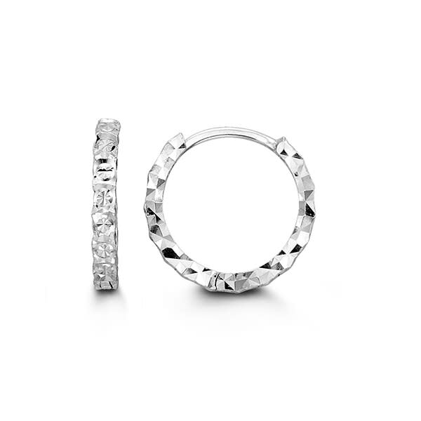Diamond Cut Huggie Earrings