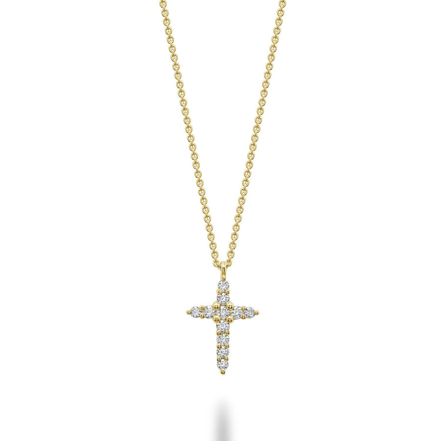 14k Gold Cross Diamond Necklace
