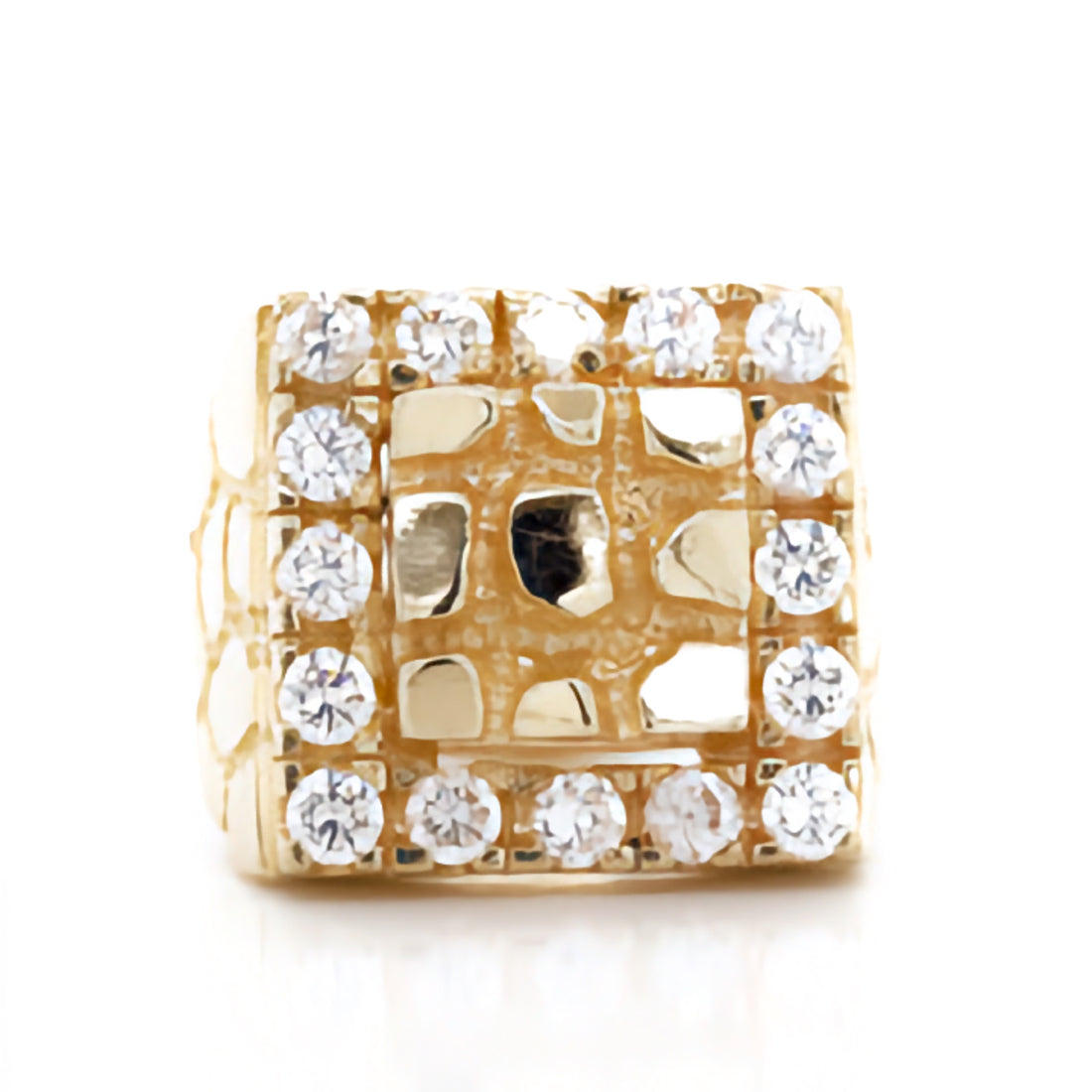 10k Yellow Gold Cubic Zirconia Nugget Ring