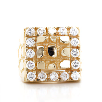 10k Yellow Gold Cubic Zirconia Nugget Ring