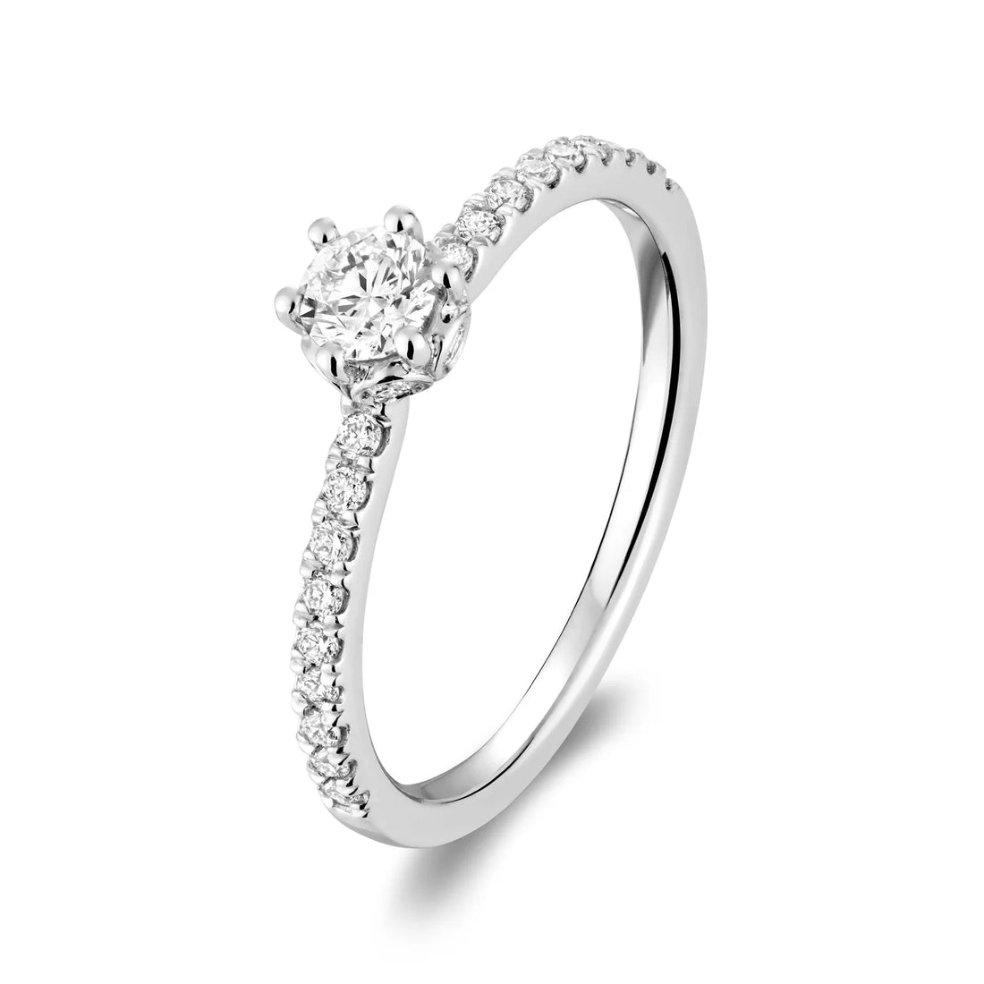 14k Gold Crown Setting Diamond Engagement Ring