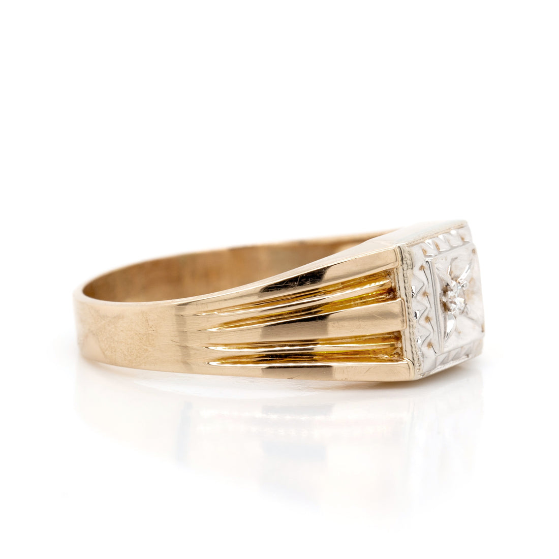 10k White & Yellow Gold Diamond Fashion Ring