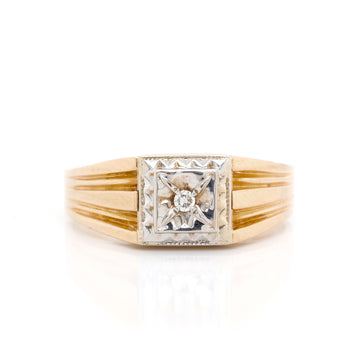 10k White & Yellow Gold Diamond Fashion Ring