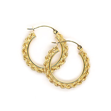 10k Yellow Gold Rope Hoops