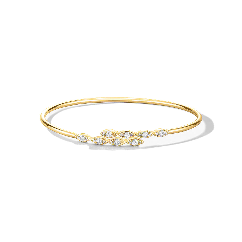 18K Gold Aerial Marquise Flexi Diamond Bangle