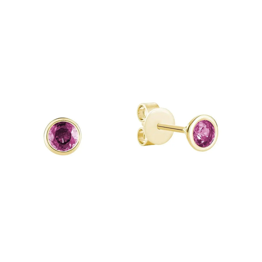 10K Gold Gemstone Bezel Set Earrings