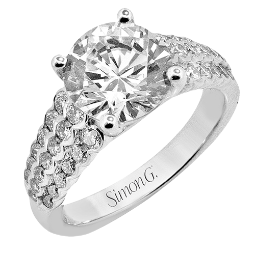 18k White Gold Triple Band Engagement Band