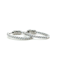 10K White Gold Lab Grown Diamond Oval Hoops