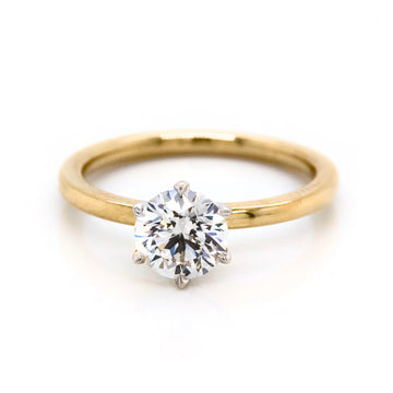 14K Gold Solitaire Lab Grown 1.00 Carat Diamond Engagement Ring