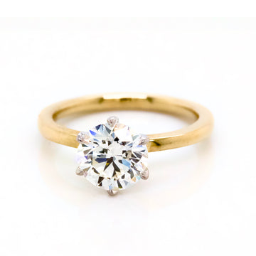 14K Gold Solitaire Lab Grown Diamond 1.50 Carat Engagement Ring